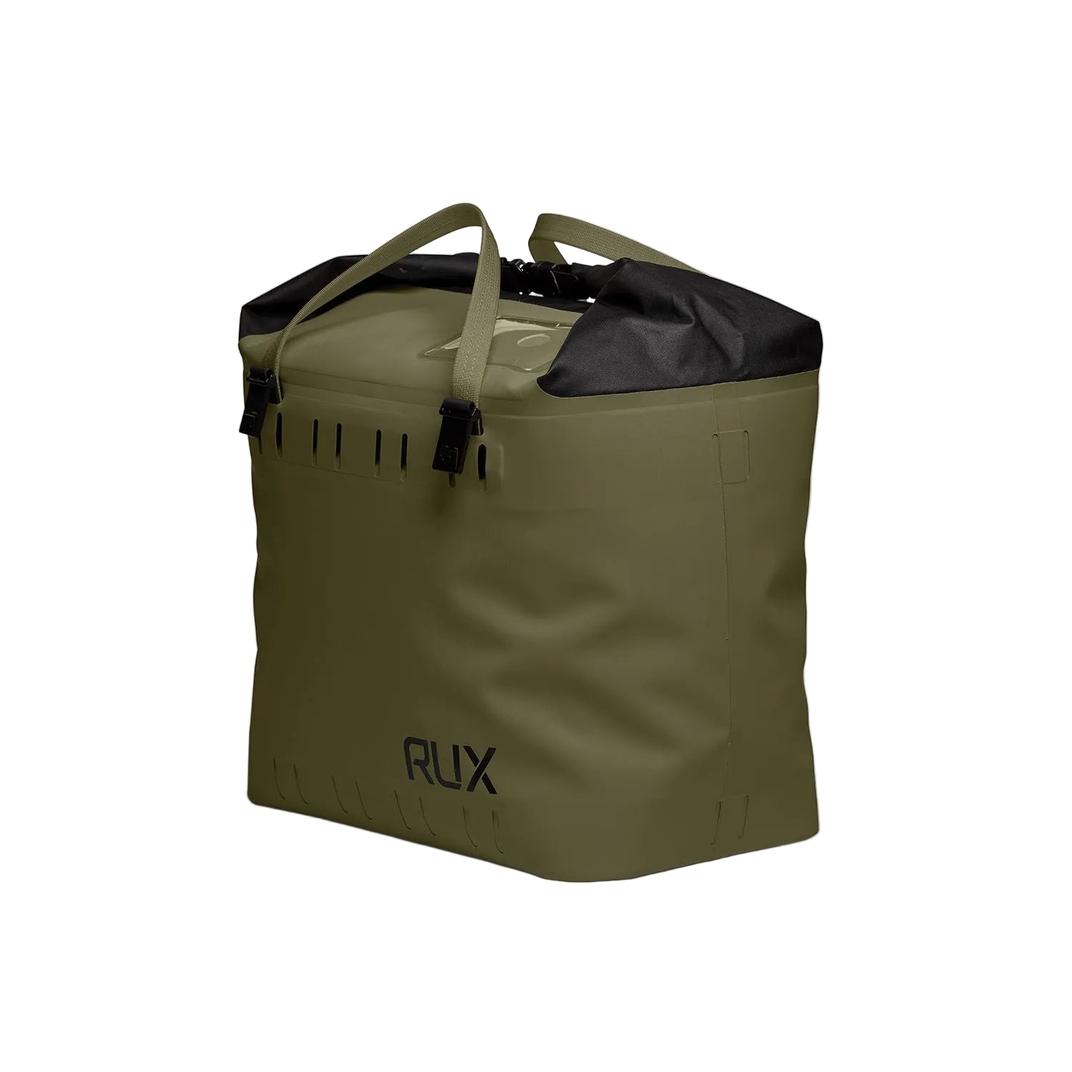 Rux Life Soft Cooler Bag 25L in green designed for keeping food and beverages cold for camping, biking, road tripping and time outside. Part of the Rux Outdoor Gear Storage System.