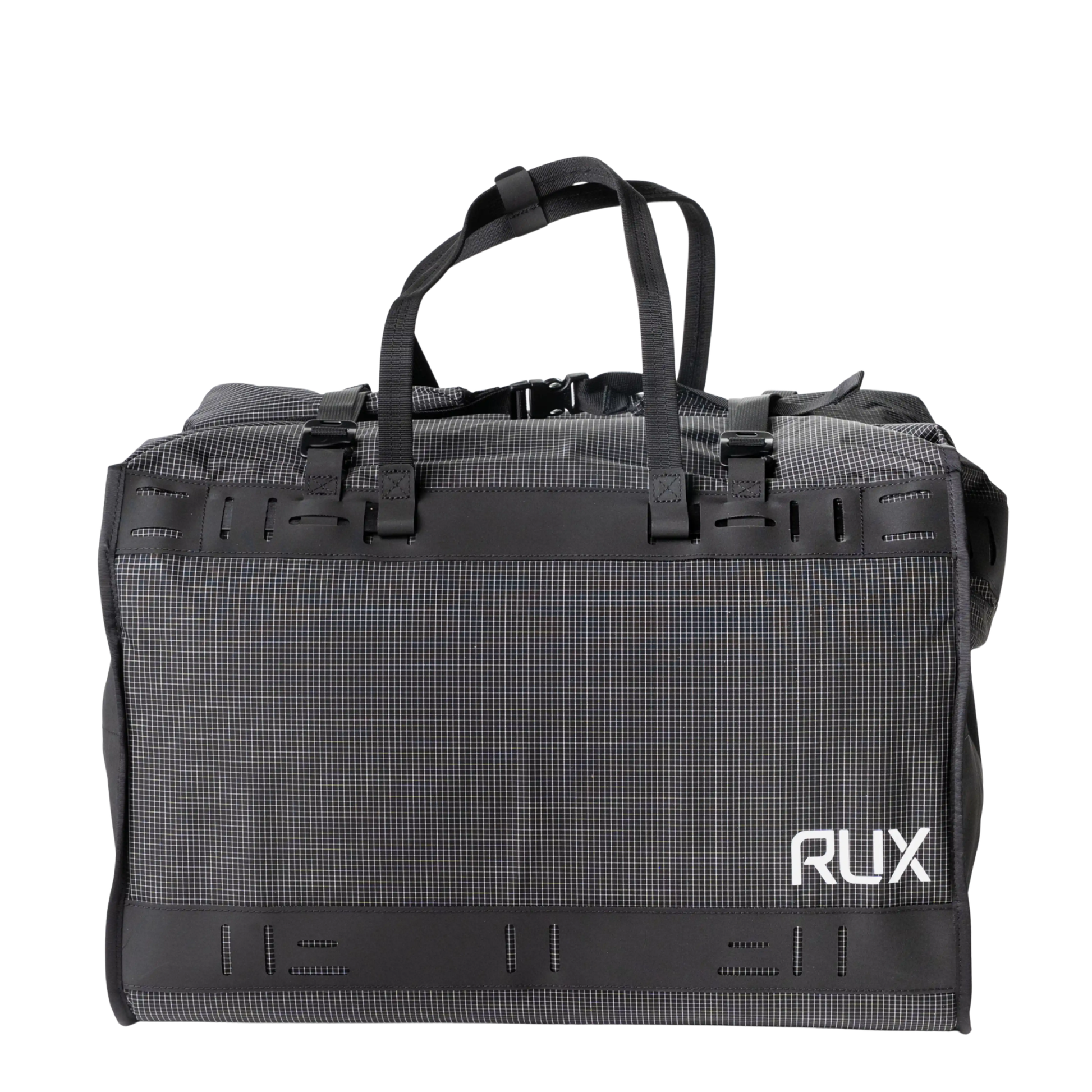 Rux Duffel Box 55L Plus in Green with Universal Shoulder Strap included. Storage and organization of outdoor gear for travel, camping, biking, climbing, and more.