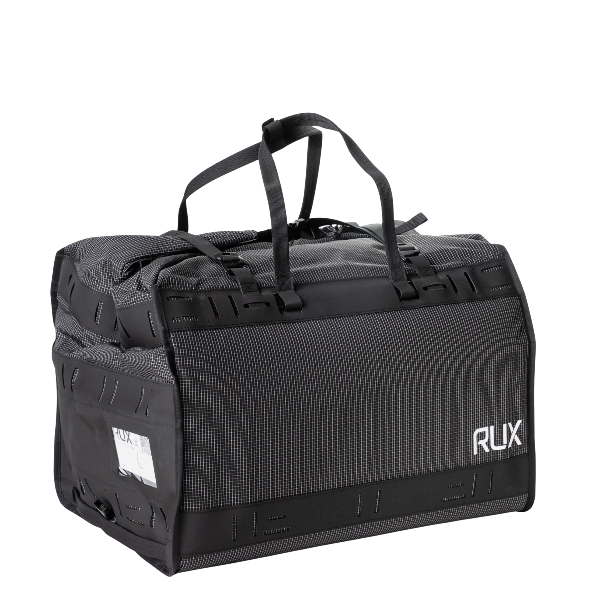 Rux Duffel Box 55L Plus in Green with Universal Shoulder Strap included. Storage and organization of outdoor gear for travel, camping, biking, climbing, and more.