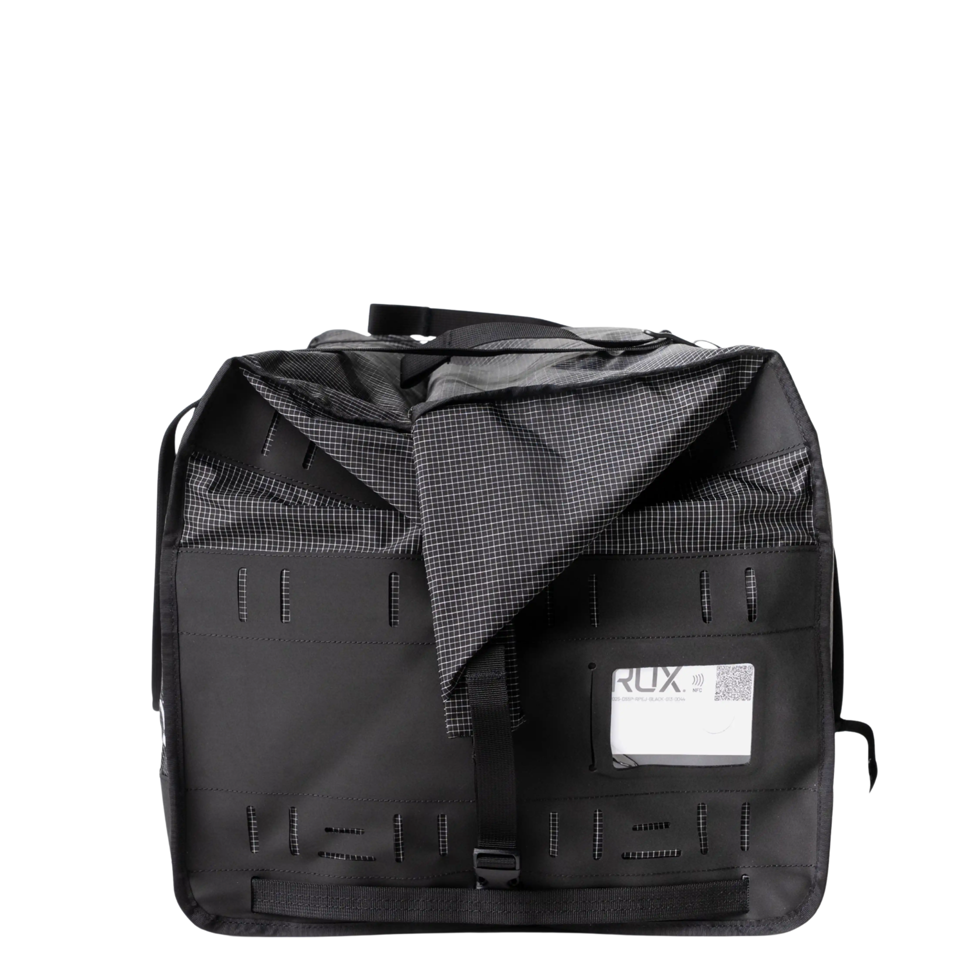 Rux Duffel Box 55L Plus in Green with Universal Shoulder Strap included. Storage and organization of outdoor gear for travel, camping, biking, climbing, and more.