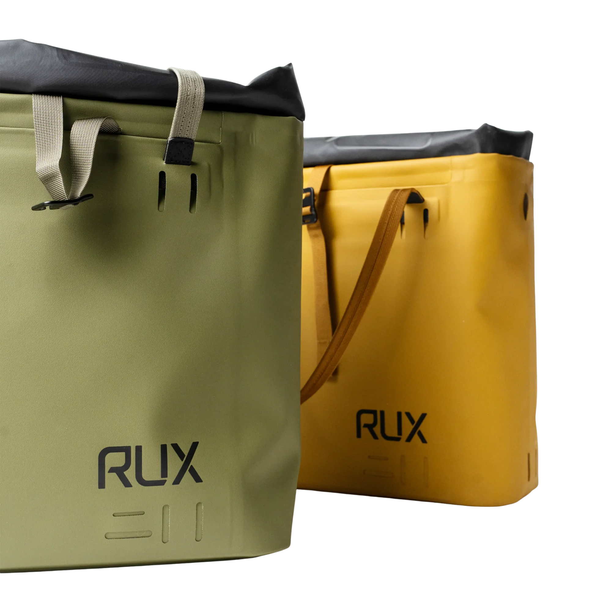 RUX 15L Waterproof Tote in Bronze designed for travel, commuting, everyday carry, camping with accessory and laptop compartments
