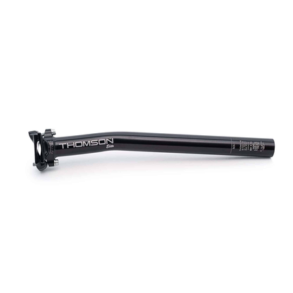 Thomson Elite Setback Seatpost with integrally machined 7000-series aluminum body, forged saddle clamps and setback design.