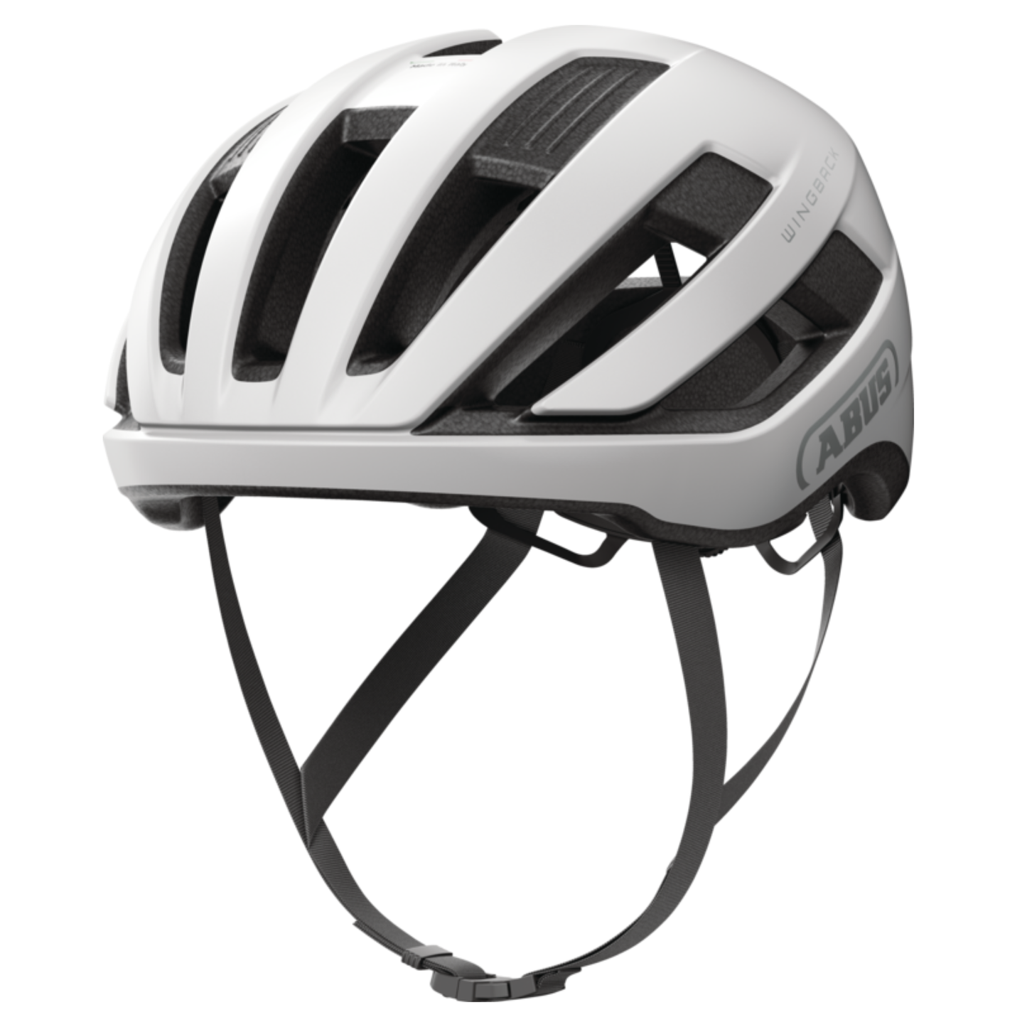ABUS WingBack helmet polar white front left side view
