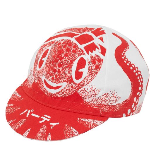 SimWorks Art Collective Tako Party cycling cap top left view