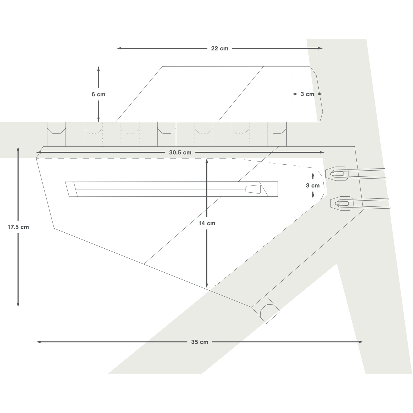 Aero System S/M sizing chart with dimensions labeled