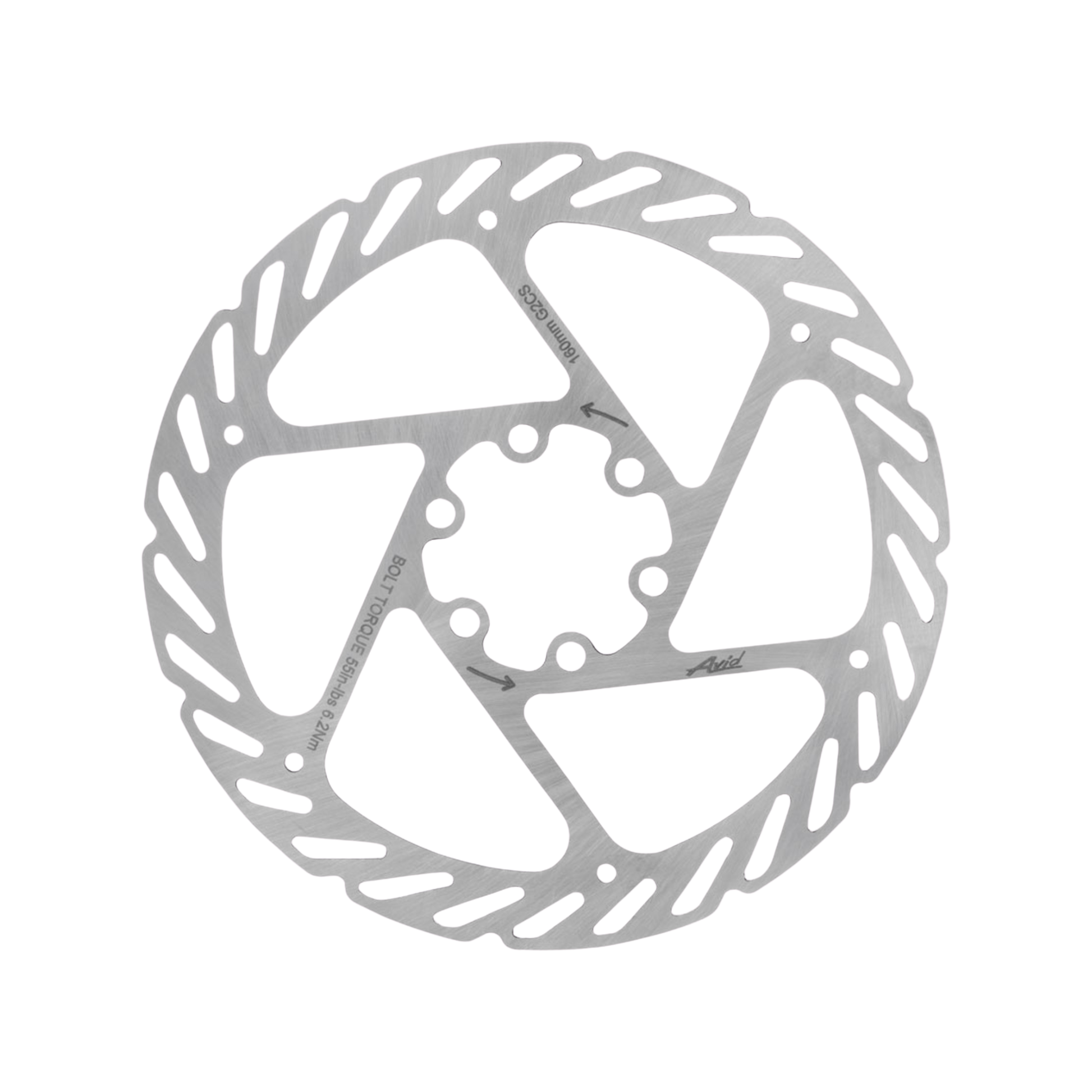 Avid G2 CleanSweep brake rotor silver 6-bolt flat view