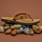 Bedrock Rockhound Nubuck Leather Sandal right sandal on rocks external right view