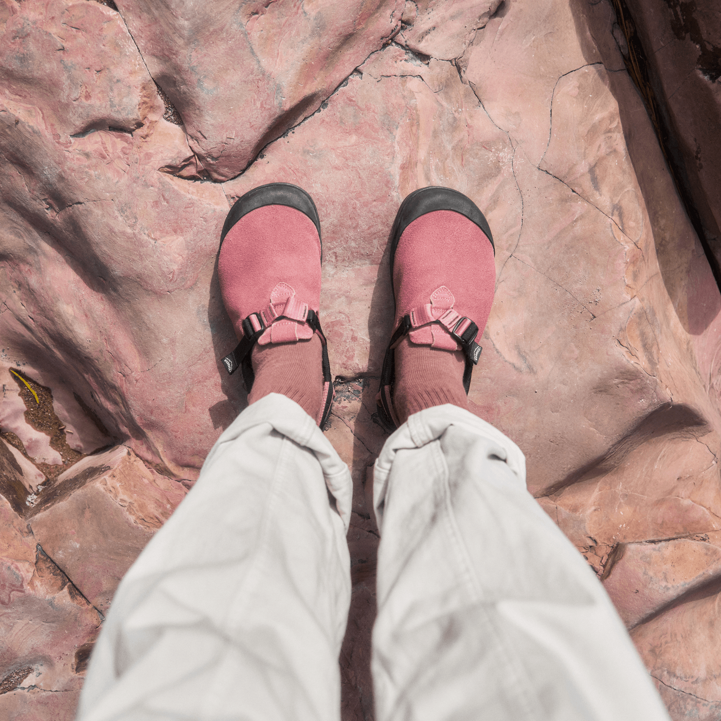New Bedrock Footwear Mountain Clogs in Wild Rose for FW26 available in Leather Suede with Vibram sole