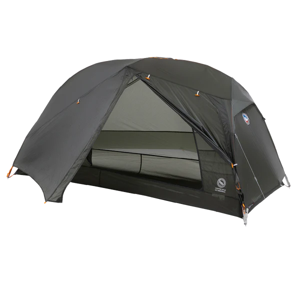 Big Agnes Copper Spur UL1 Bikepack ultralight bikepacking tent fully assembled with opened door