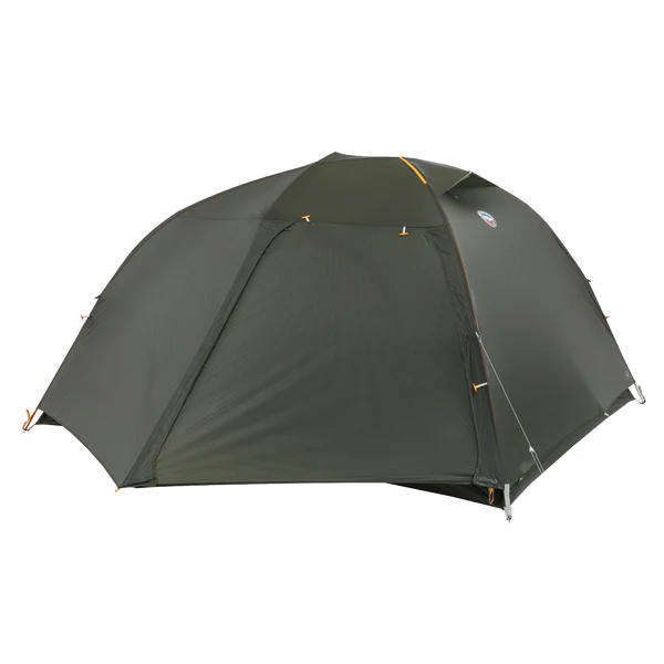 Big Agnes Copper Spur UL3 Bikepack ultralight three person tent fully assembled with the door closed