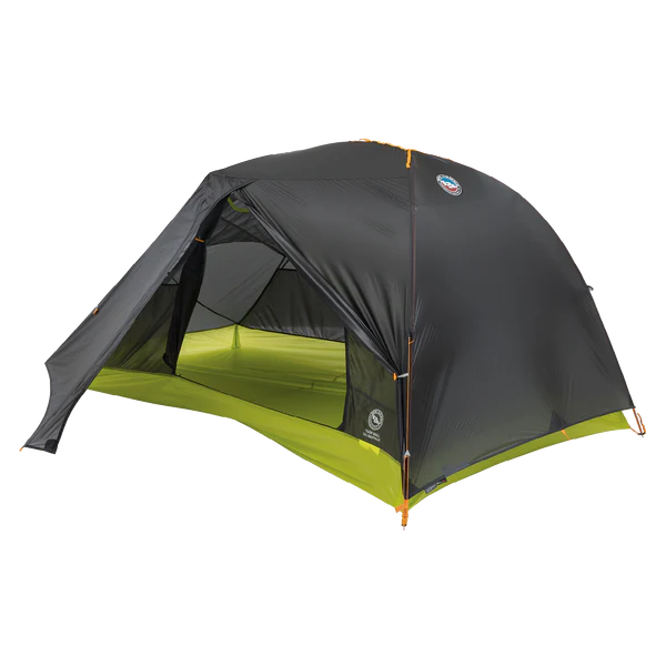 Big Agnes Tiger Wall UL2 Bikepack two person ultralight bikepacking tent assembled with the door opened