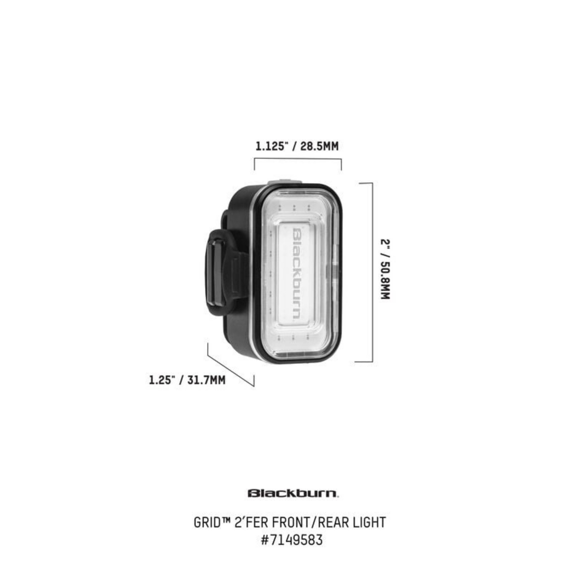 Blackburn Grid 2’Fer light dimensions