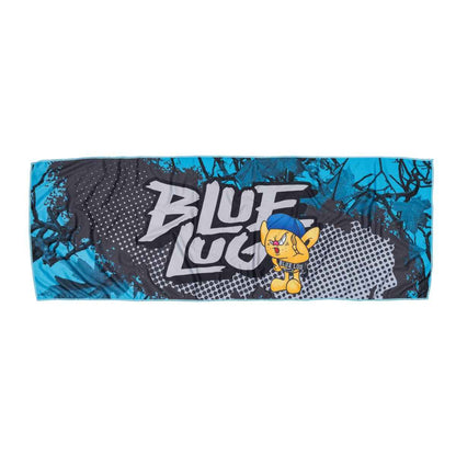 Blue Lug Dry Towel in Survival Blue featuring Blue Lug graphic.  Compact, packable, quick dry towel for camping, biking, swimming now available in Toronto, Canada.