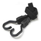 Blue Lug Flat Bungee elastic bicycle cargo strap with steel-structured hooks for securing bags and belongings to bicycle racks and baskets.