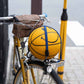 Blue Lug Flat Bungee elastic bicycle cargo strap with steel-structured hooks for securing bags and belongings to bicycle racks and baskets.