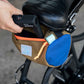 Blue Lug Handlebar Pouch featuring a compact, soft-sided nylon construction with removable straps for mounting to bicycle handlebars.