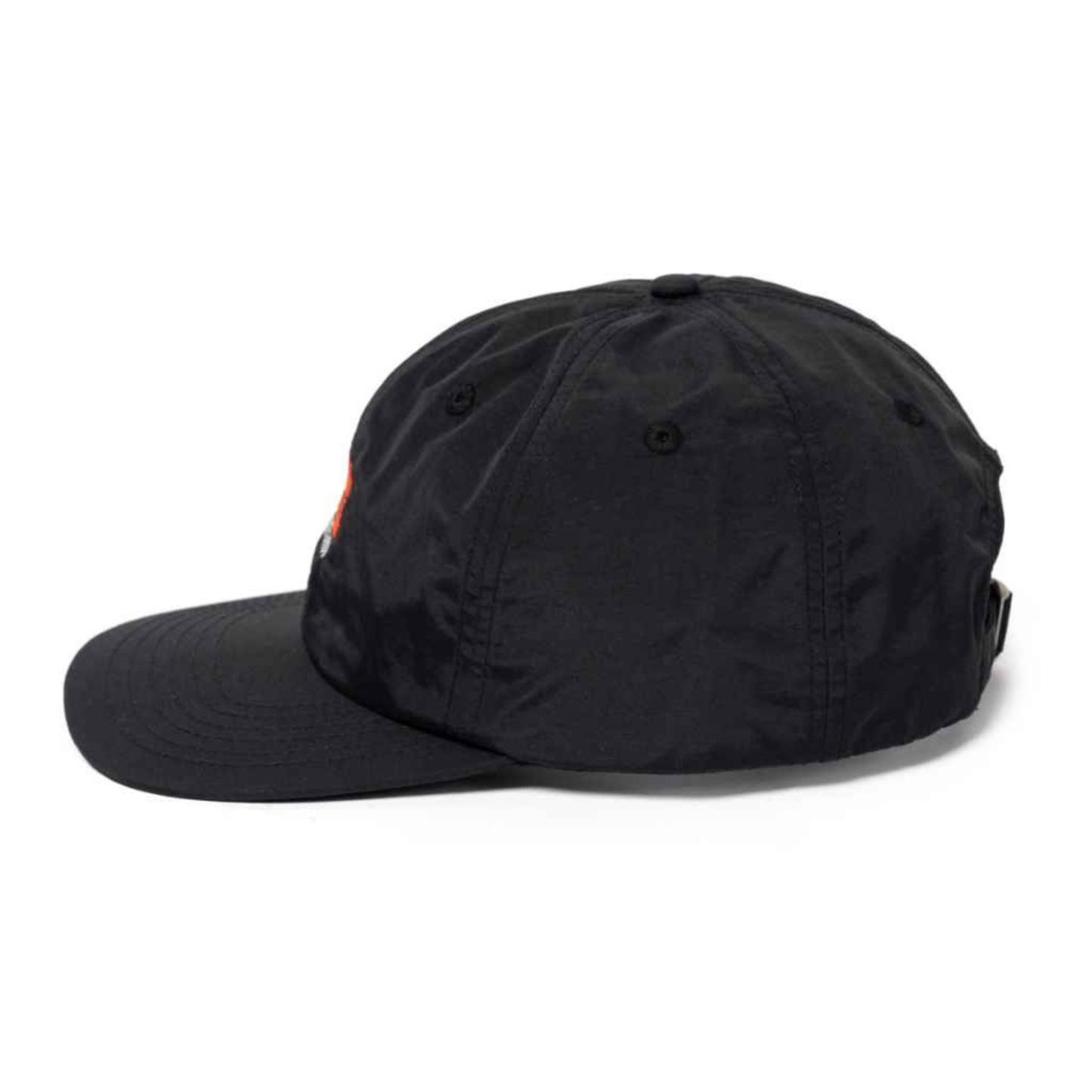 Blue Lug House Logo Cap in black, side profile on white background