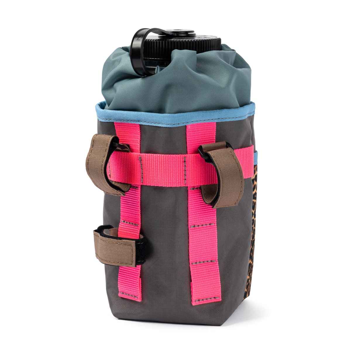 Blue Lug Stem Pouch in Ecopak Grey Leopard. Made in Japan bicycle feedbag, now available in Toronto, Canada. Designed for storing essentials on the bike.