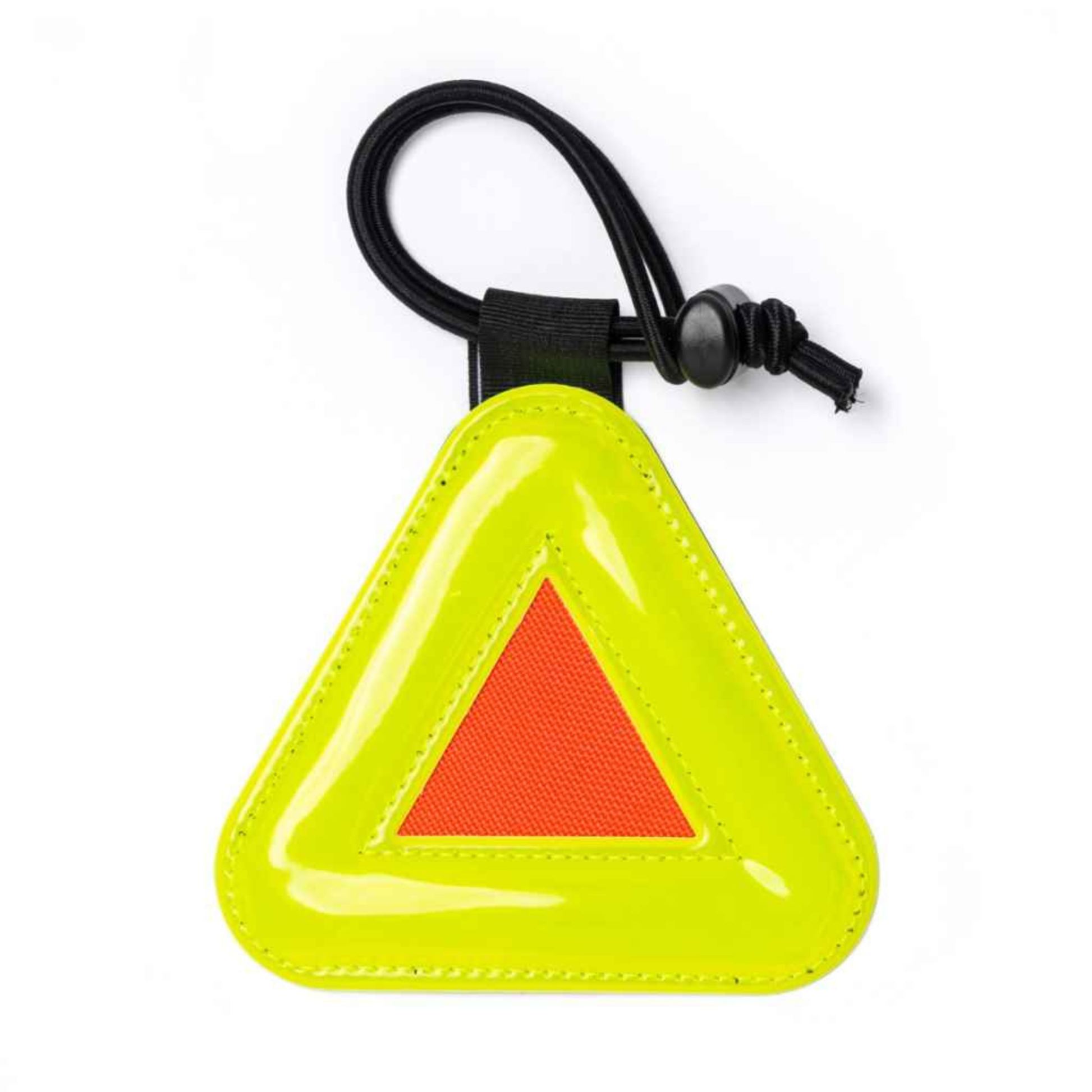 Blue Lug Triangle Reflector in Yellow on white bike ground