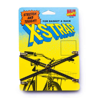 Blue Lug X-Strap elastic cargo strap in black colour in packaging