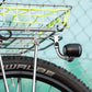 Nitto Lamp Holder 7 mounted to Wald basket, Made in Japan bicycle light mount for mounting dynamo and battery lights to a bike frame
