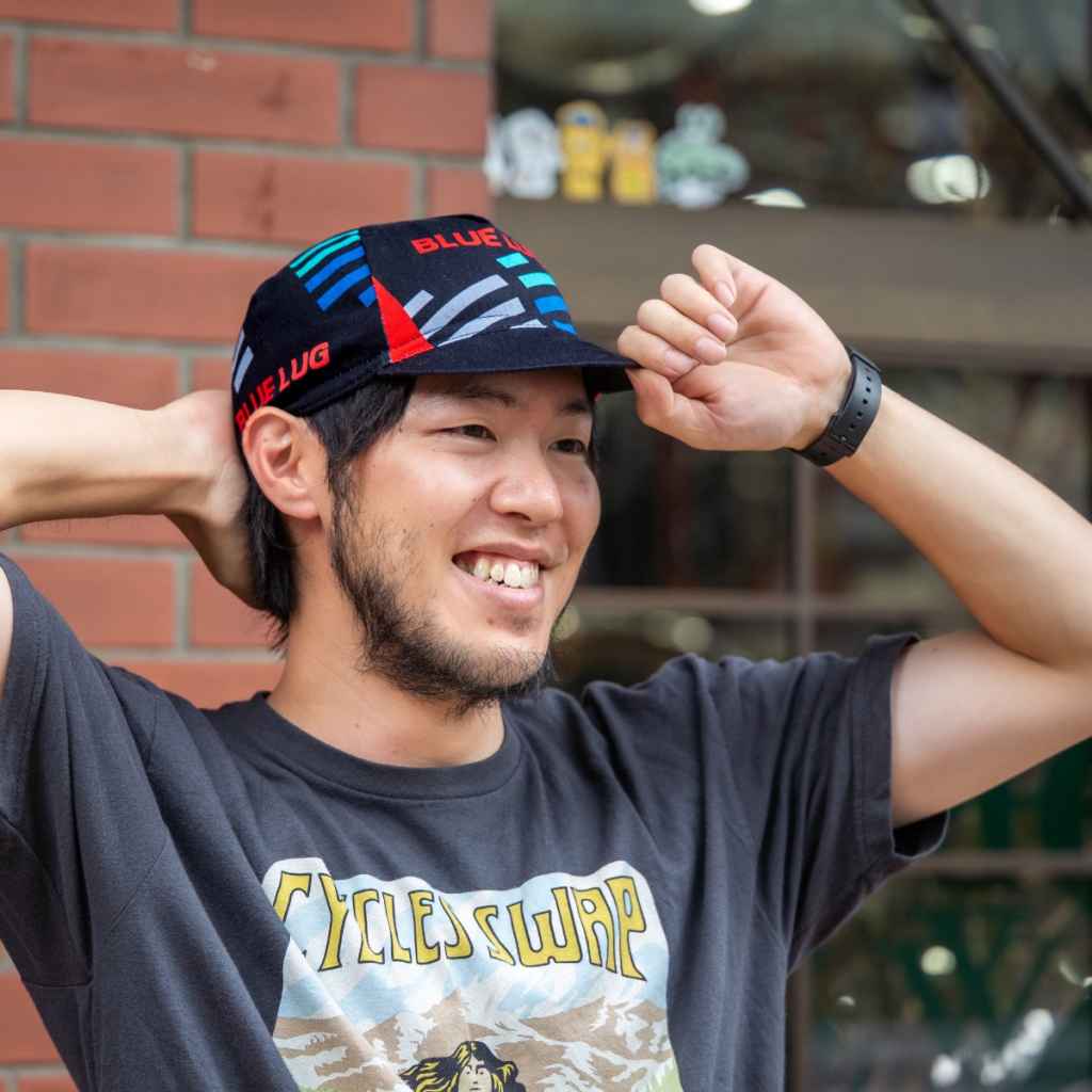 Blue Lug Original Cycle Cap in team jersey design. 100% cotton one size fits all.