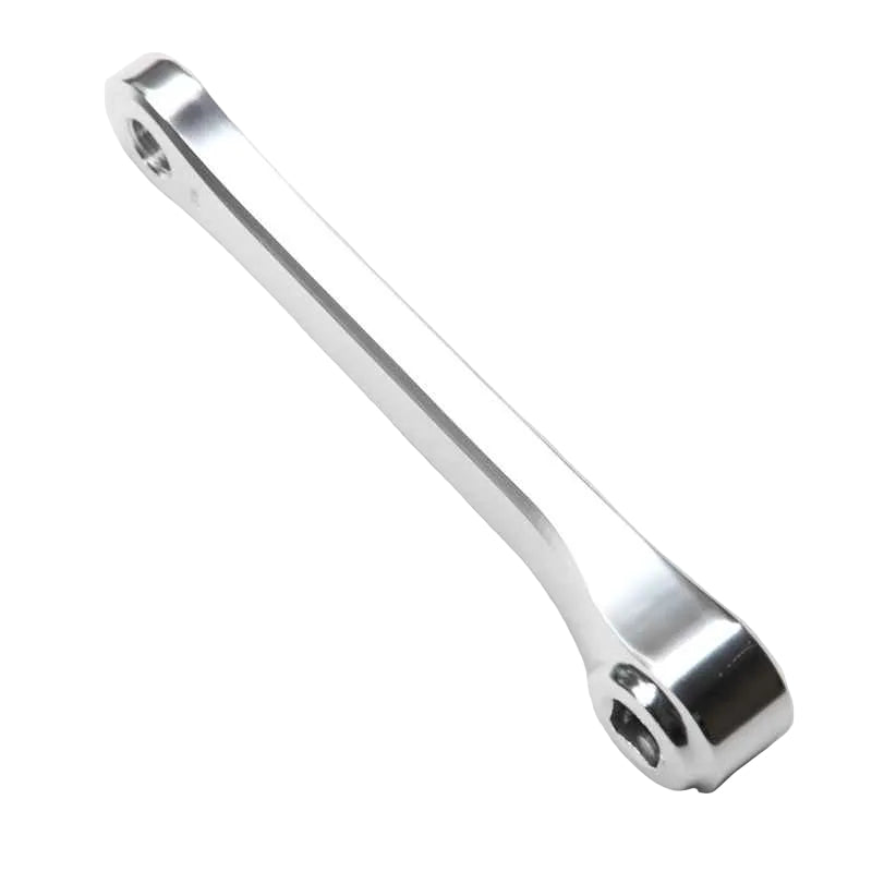 Blue Lug RMC Track Crank Set in all silver with slim crank arms and hollow 46T chainring for single-speed track bikes.