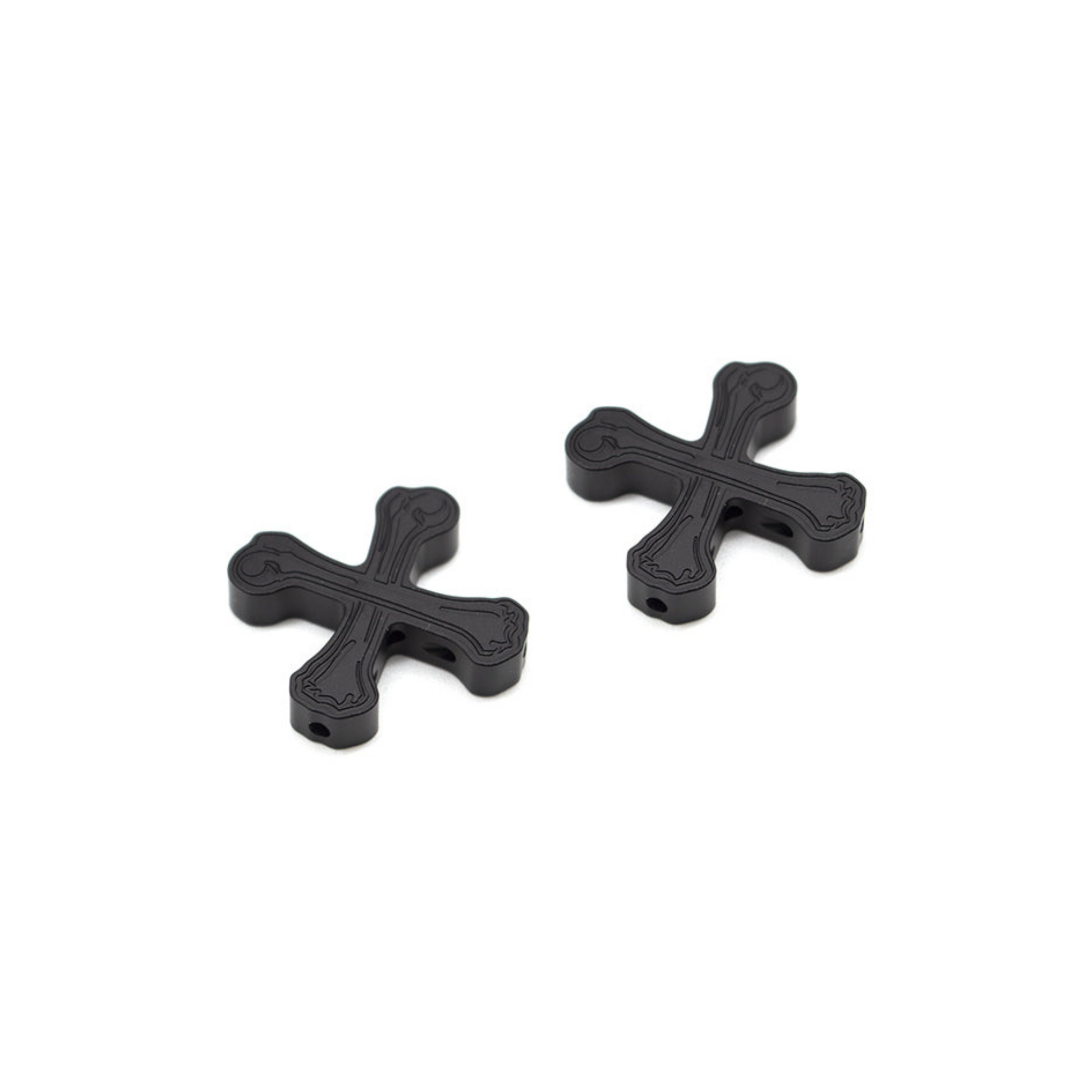 Boneshaker MTB “Crossbones” Cantilever Cable Hanger pair in anodized black finish