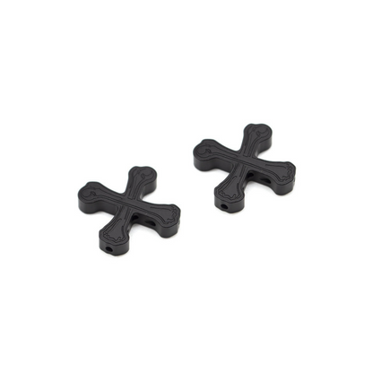Boneshaker MTB “Crossbones” Cantilever Cable Hanger pair in anodized black finish