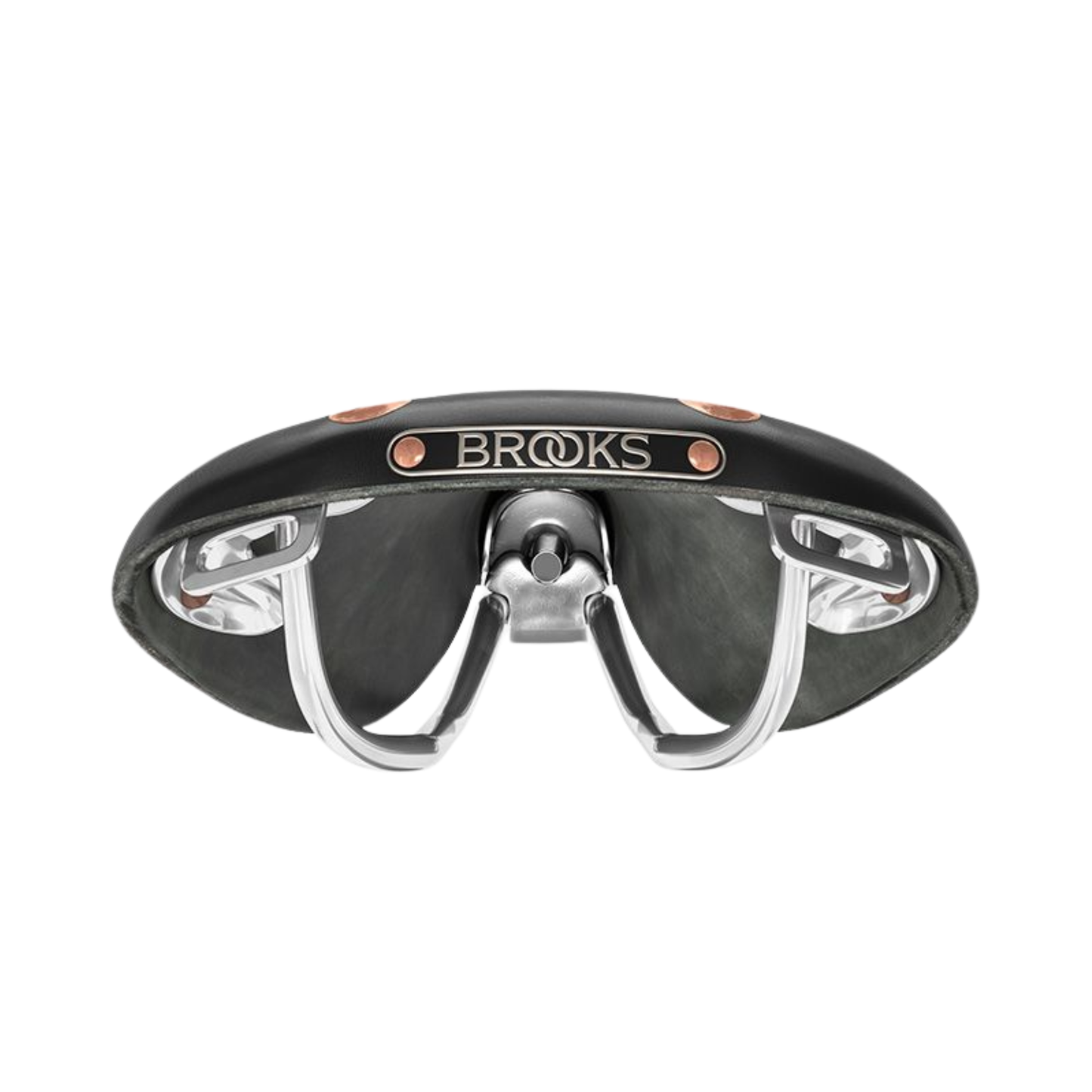 Brooks Swift black leather saddle back view