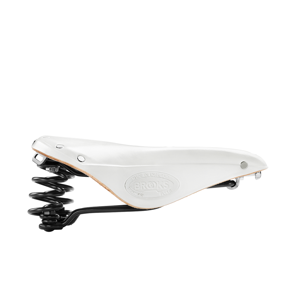 Brooks Flyer LTD white leather saddle right side view