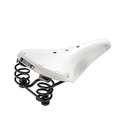 Brooks Flyer LTD white leather saddle rear right view
