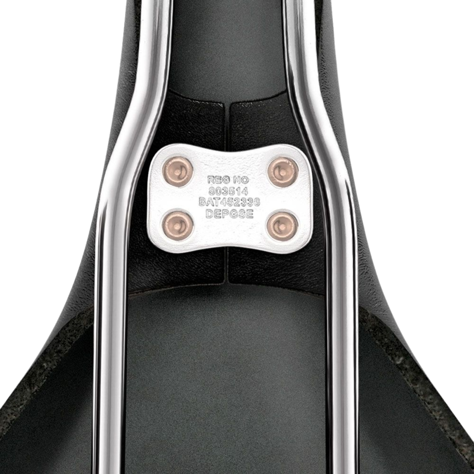 Brooks Swallow B15 leather saddle bottom serial tag close up view