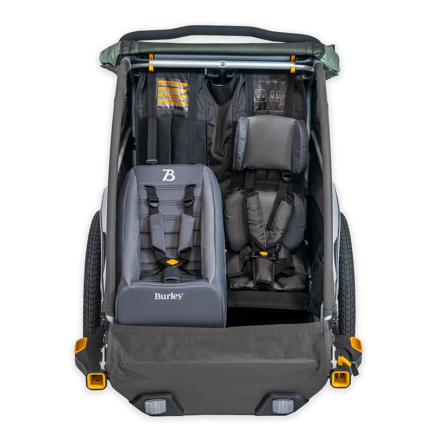 Burley Baby Seat Insert installed in a trailer