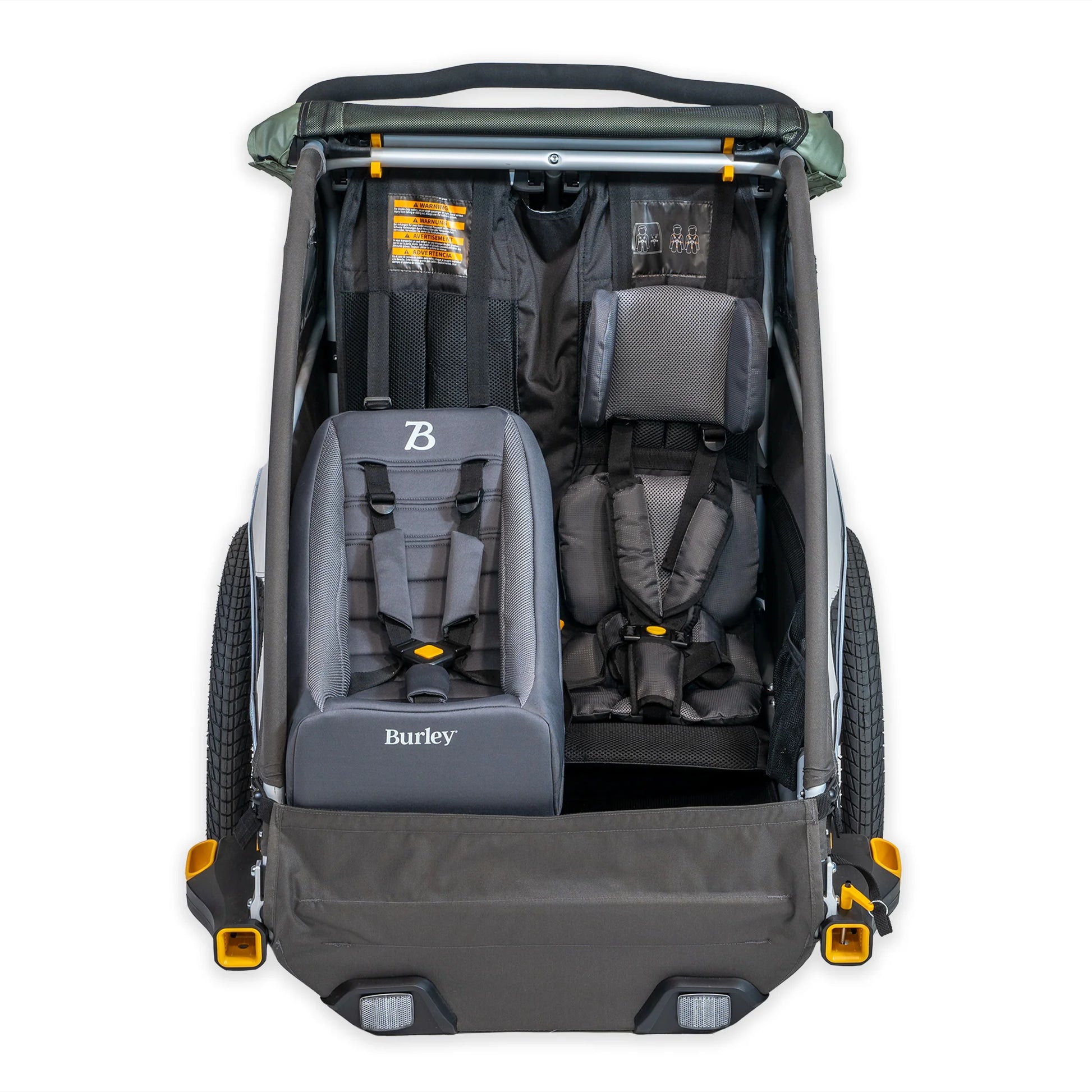 Burley Baby Seat Insert installed in a trailer