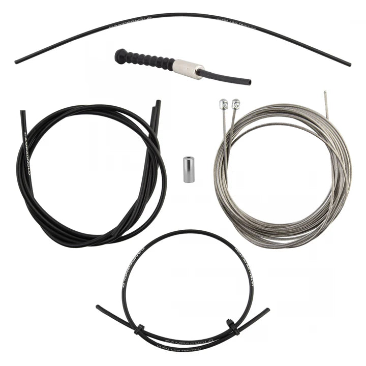 Campagnolo Ultra Low Friction shift cable kit in black housing and cables separated