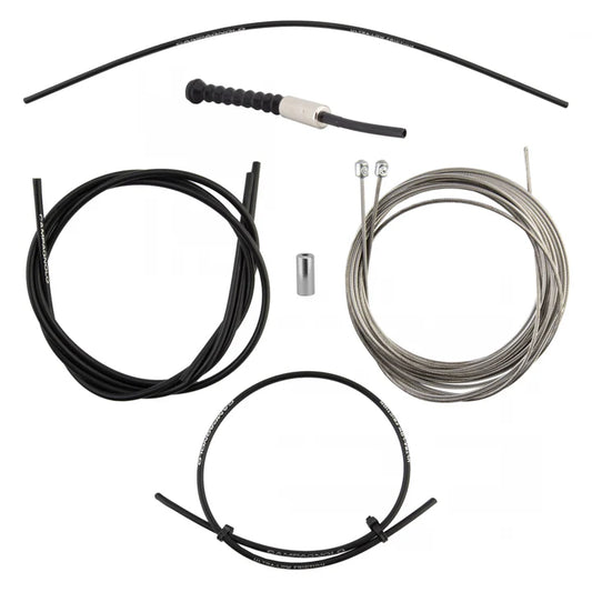 Campagnolo Ultra Low Friction shift cable kit in black housing and cables separated