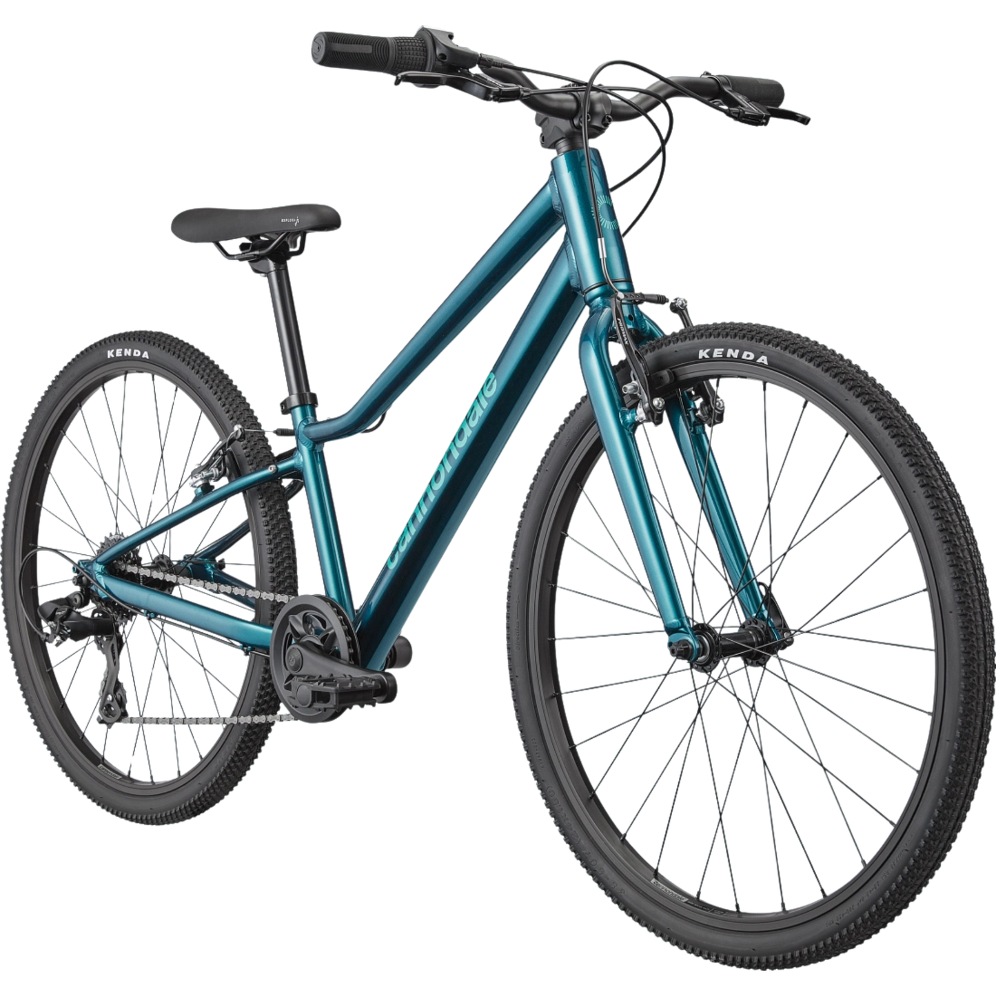 Cannondale Kids Quick 24 youth bike front side view in deep teal