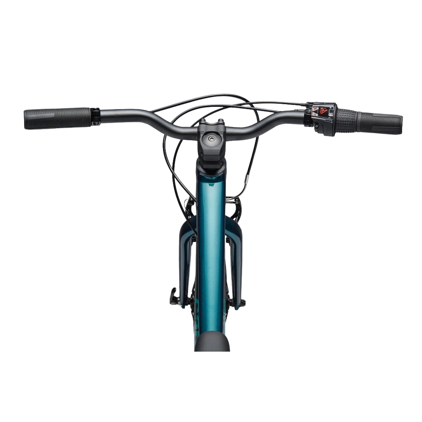 Cannondale Kids Quick 24 youth bike handlebar view in deep teal