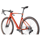 Cannondale SuperX 4 AXS carbon gravel bike fire orange colour, side profile from rear of bike, on white background.