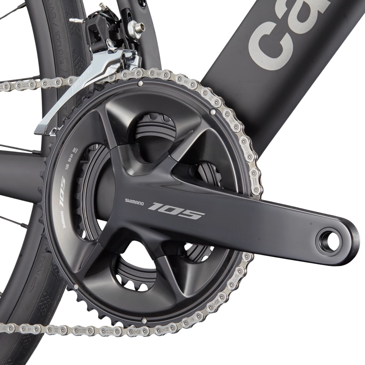 Cannondale Synapse Carbon 5 endurance road bike crank close up view
