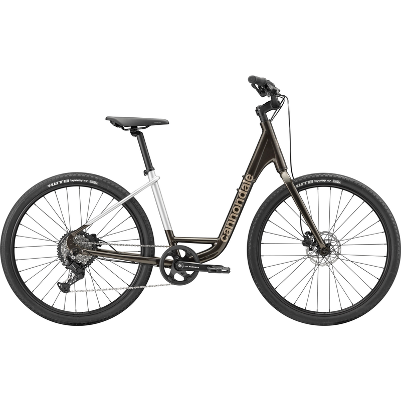 Cannondale Treadwell 2 Low Step design side profile, in obsidian colour on white background. 