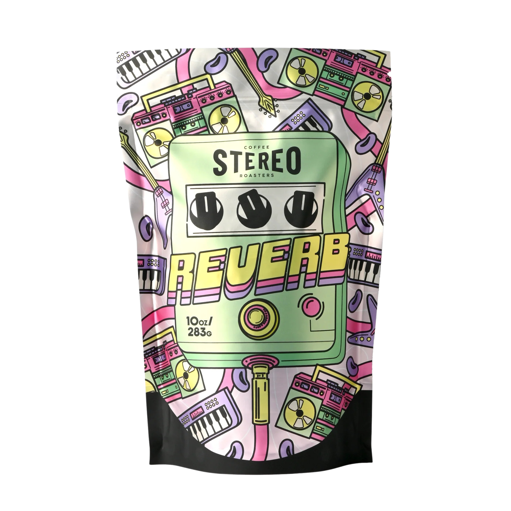 Reverb Blend coffee beans package close up