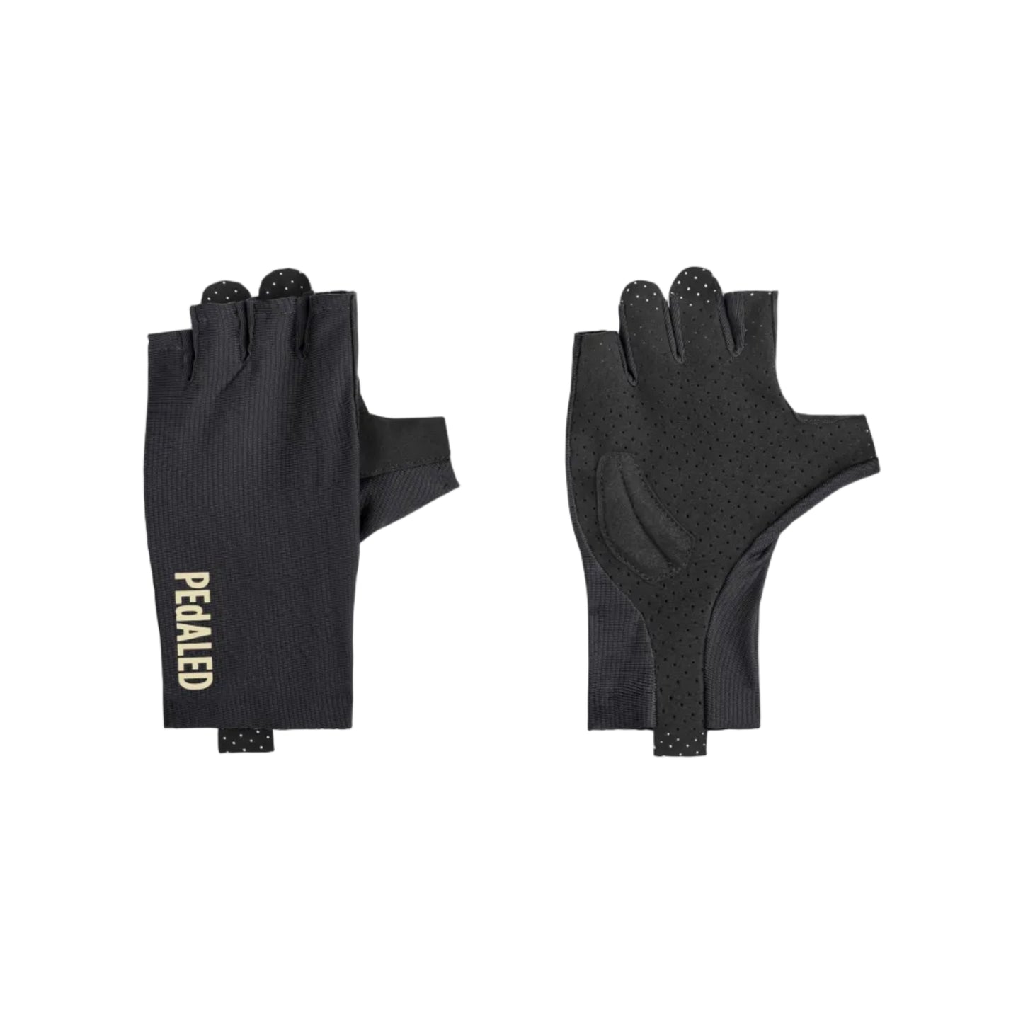 PeDaLED Element cycling gloves in black for road, gravel, bikepacking on white background