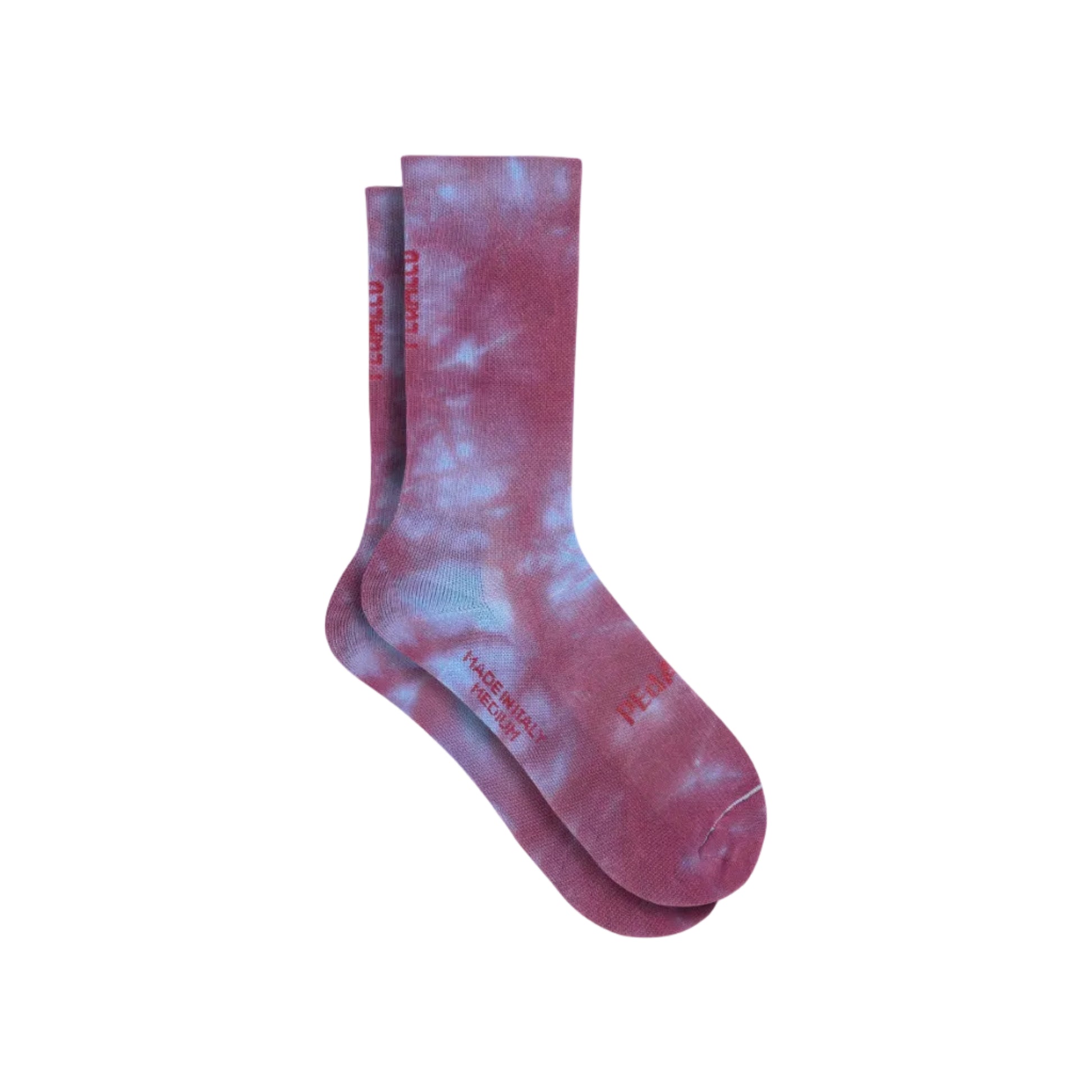 PeDaLED Element cycling socks in tie dye for gravel, road and bikepacking for men and women