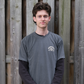 Dismount Mountain T-Shirt printed on the Comfort Colors 1717 Heavyweight Tee in Pepper.