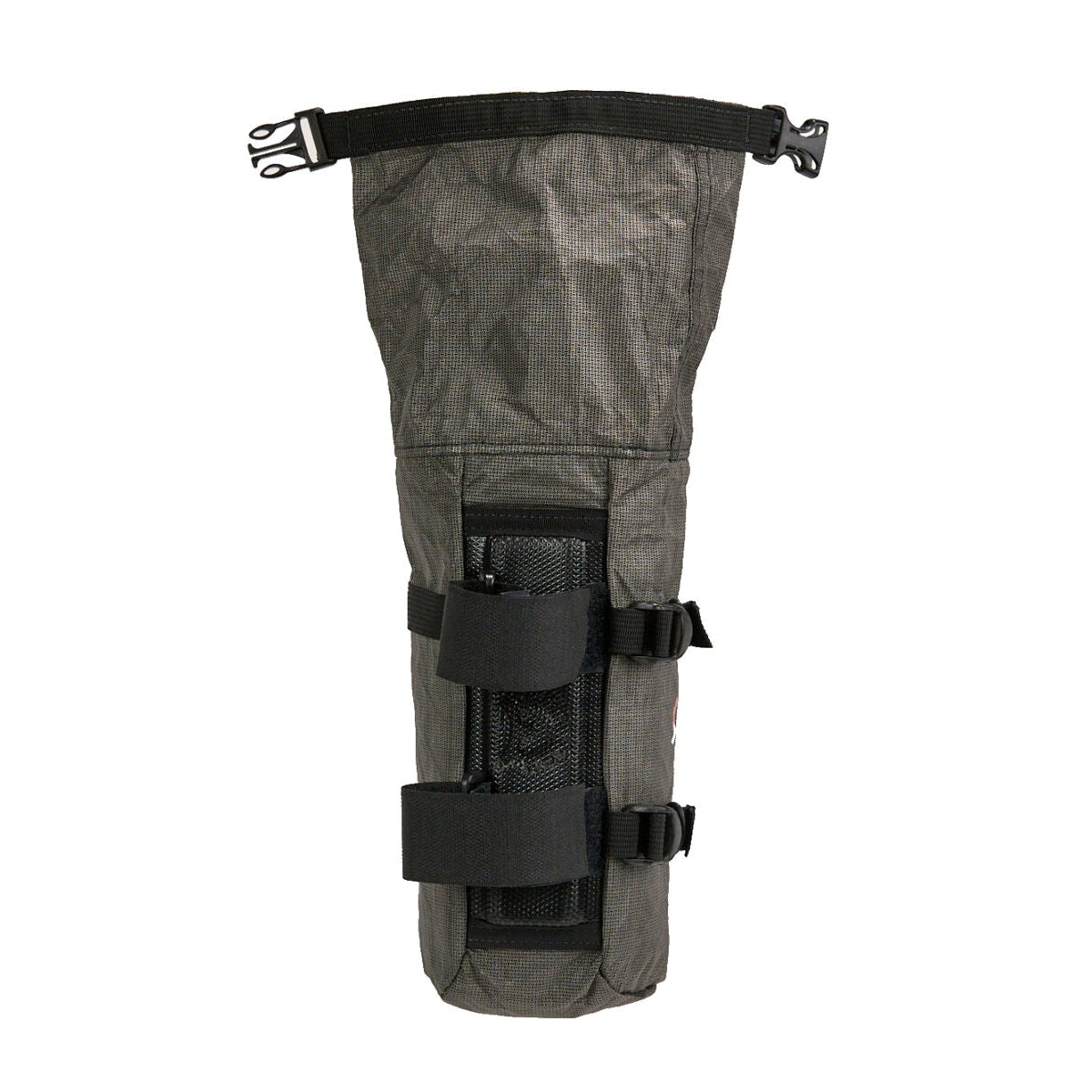 Revelate Designs Ultra Joey downtube bag, a lightweight Challenge Ultra 200 X bikepacking bag with roll-down closure and stable off-road mounting.