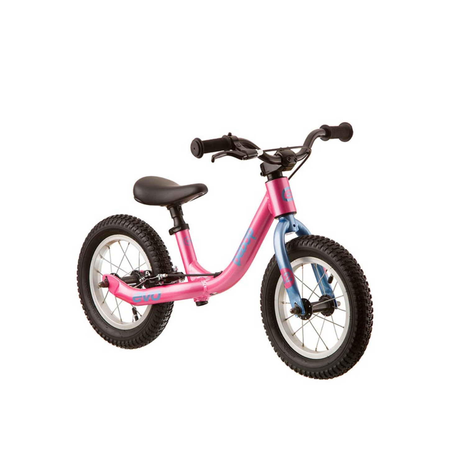 Evo Bebop 12 balance bike pink front view