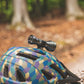 Exposure Lights Diablo 15 rechargeable 2000-lumen bicycle helmet light with gunmetal grey CNC-machined aluminium body and adjustable action camera-compatible helmet mount.