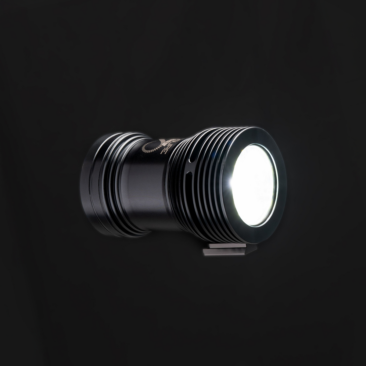 Exposure Lights Revo 5 2000-lumen dynamo-powered front bicycle light with CNC-machined aluminium body, integrated rechargeable battery and USB-C charging.